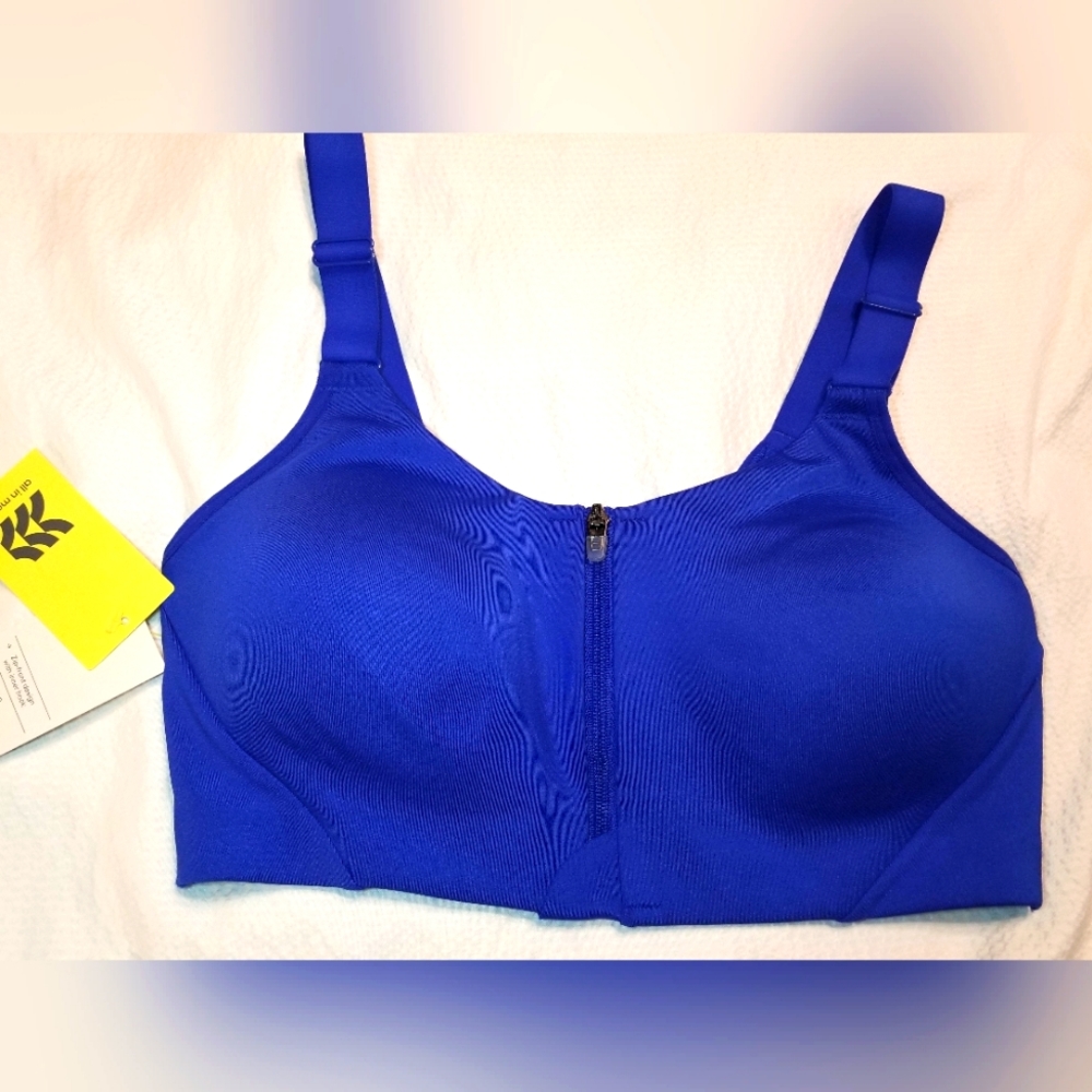 NWT HIGH SUPPORT FRONT ZIP WITH HOOK ADJUSTABLE SPORTS BRA HIGH IMPACT